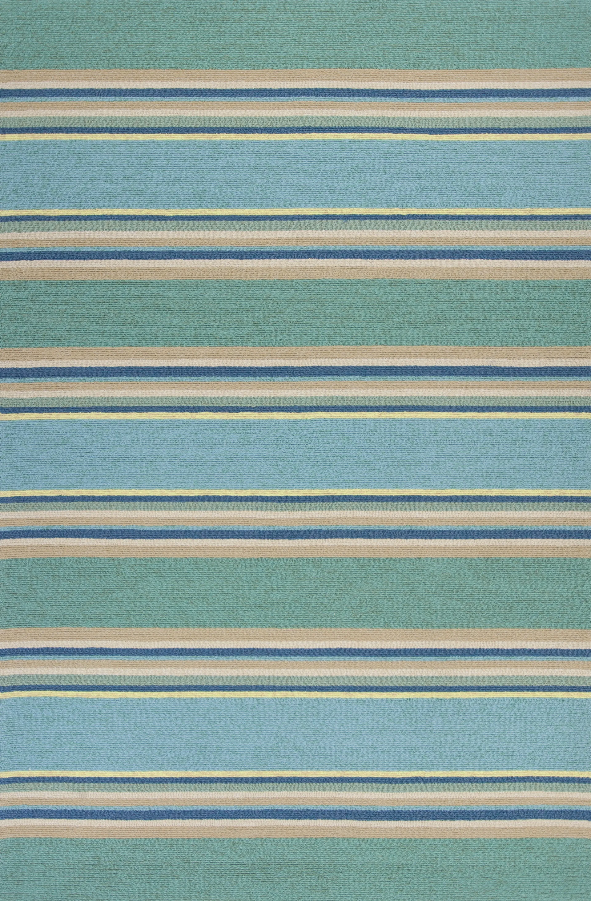 Kids Azzure Stripes Teal 5' x 7'6" Rug - Image 1