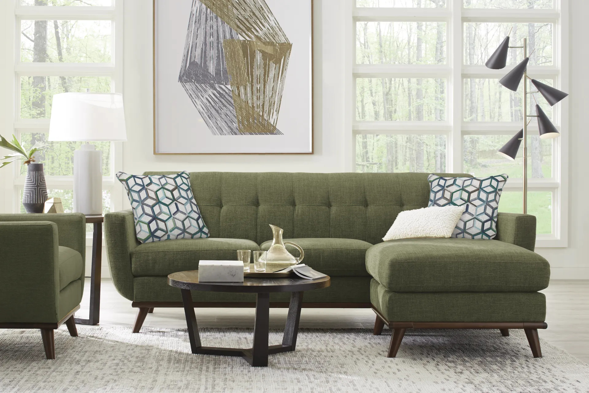 East Side Avocado Chaise Sofa - Image 1