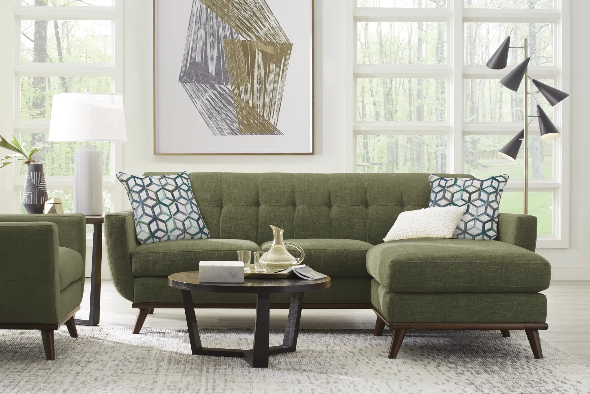 East Side Avocado Chaise Sofa