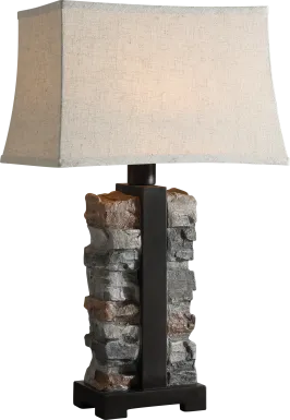 Hidden Oaks Hills Gray Outdoor Lamp
