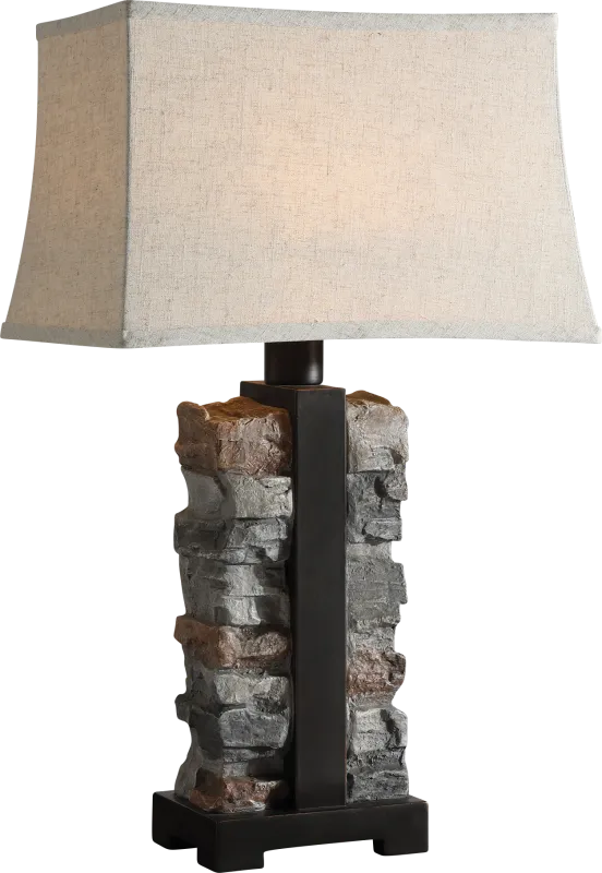 Hidden Oaks Hills Gray Outdoor Lamp