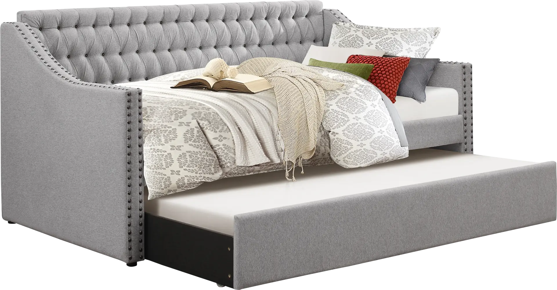 Ava Hill Light Gray Daybed with Trundle