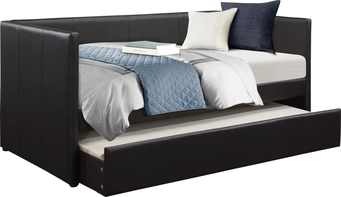 Briery Black Daybed with Trundle