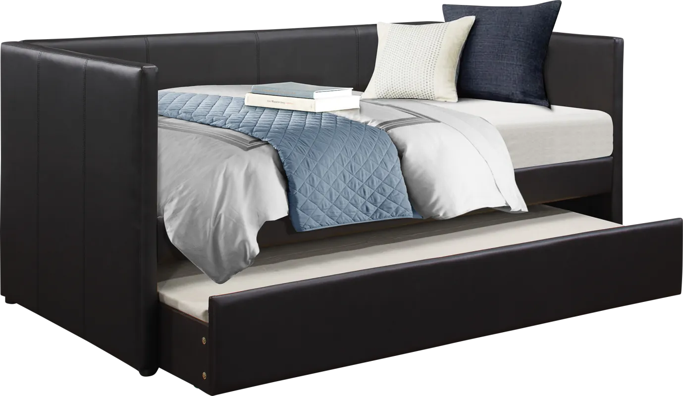 Briery Black Daybed with Trundle