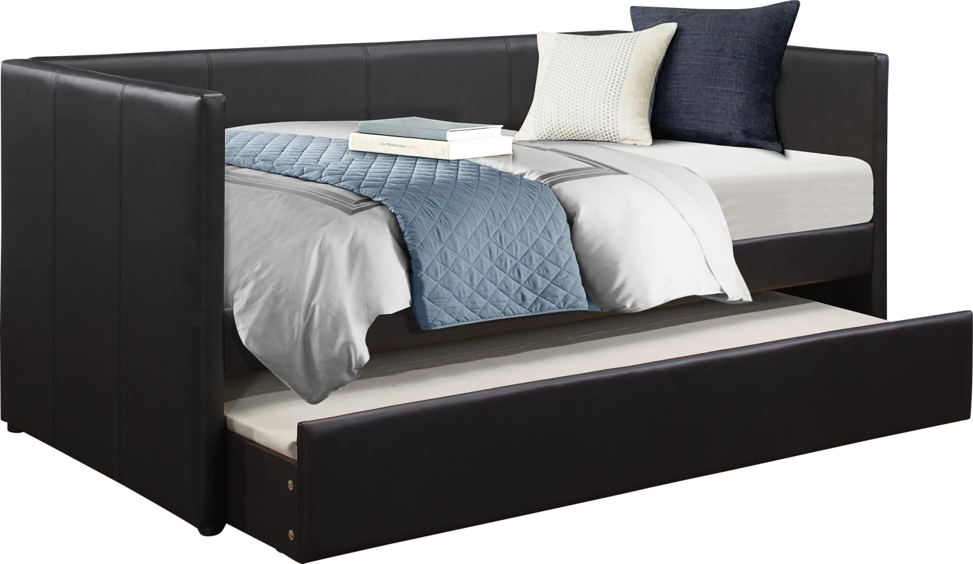 Briery Black Daybed with Trundle - Image 1