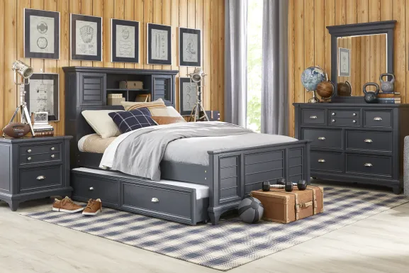 Kids Hilton Head Graphite Full Bookcase Bedroom