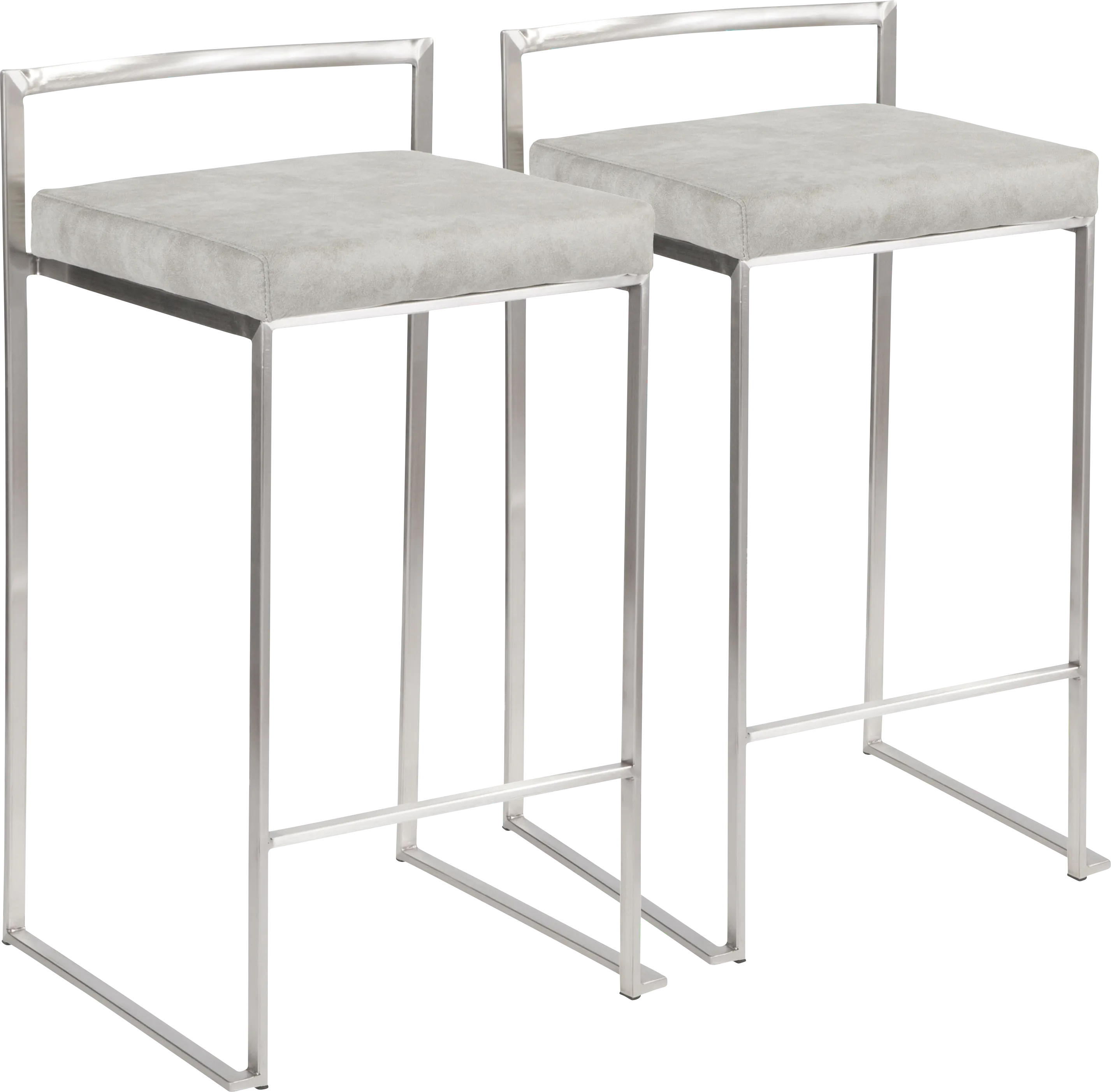 Sora Gray Silver Counter Height Stool (Set of 2) - Thumbnail - Image 1