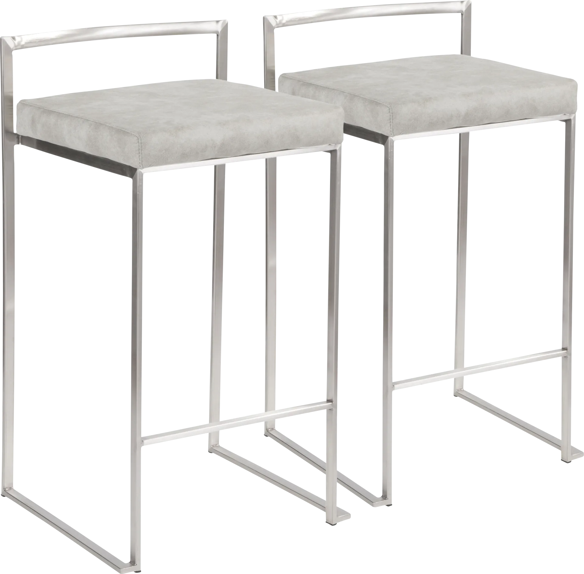 Sora Gray Silver Counter Height Stool (Set of 2) - Image 1
