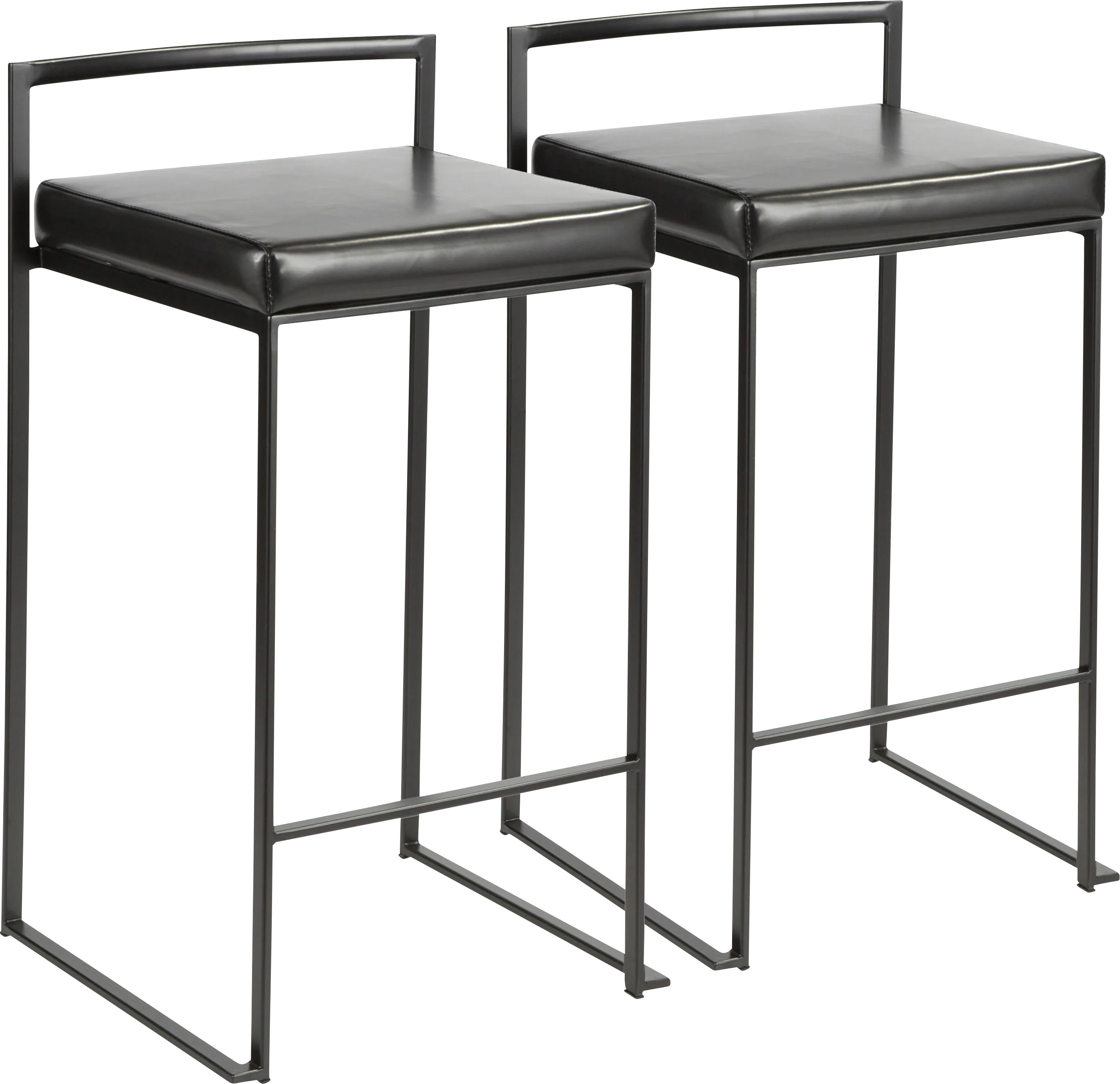 Sora Black Chrome Counter Height Stool (Set of 2) - Thumbnail - Image 1