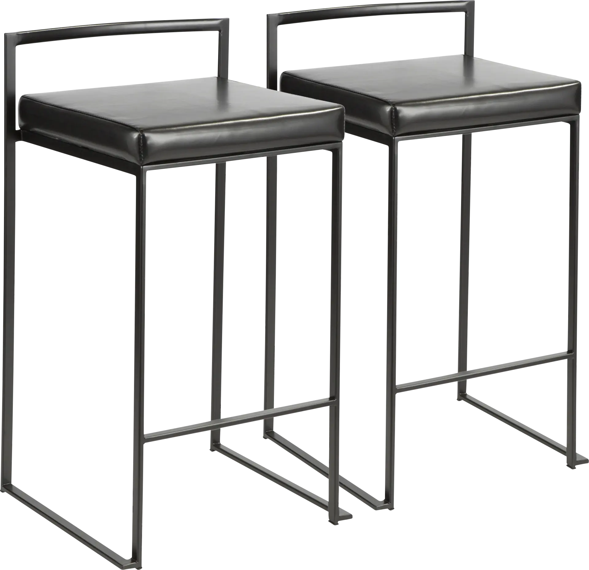 Sora Black Chrome Counter Height Stool (Set of 2)