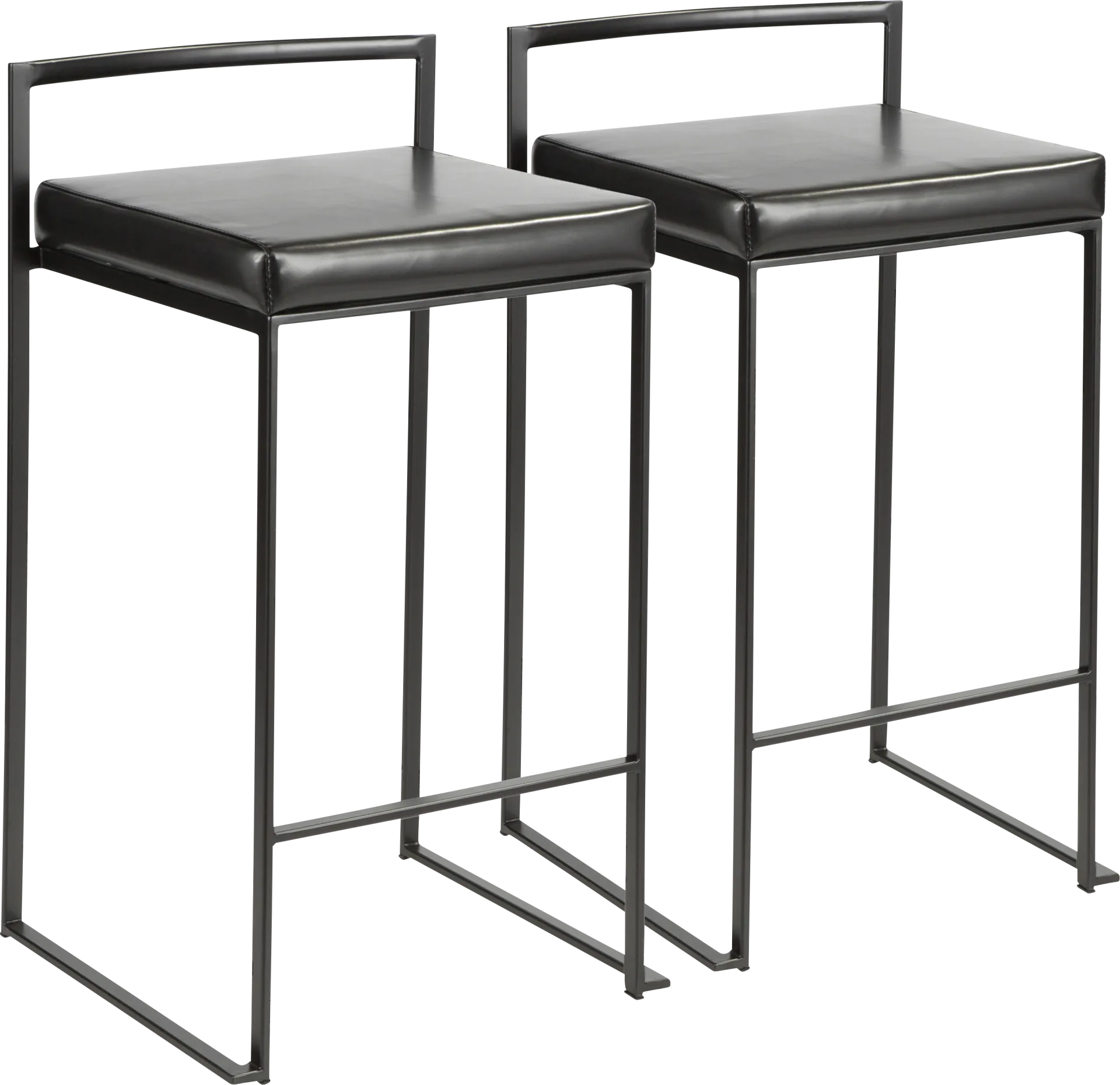 Sora Black Chrome Counter Height Stool (Set of 2) - Image 1