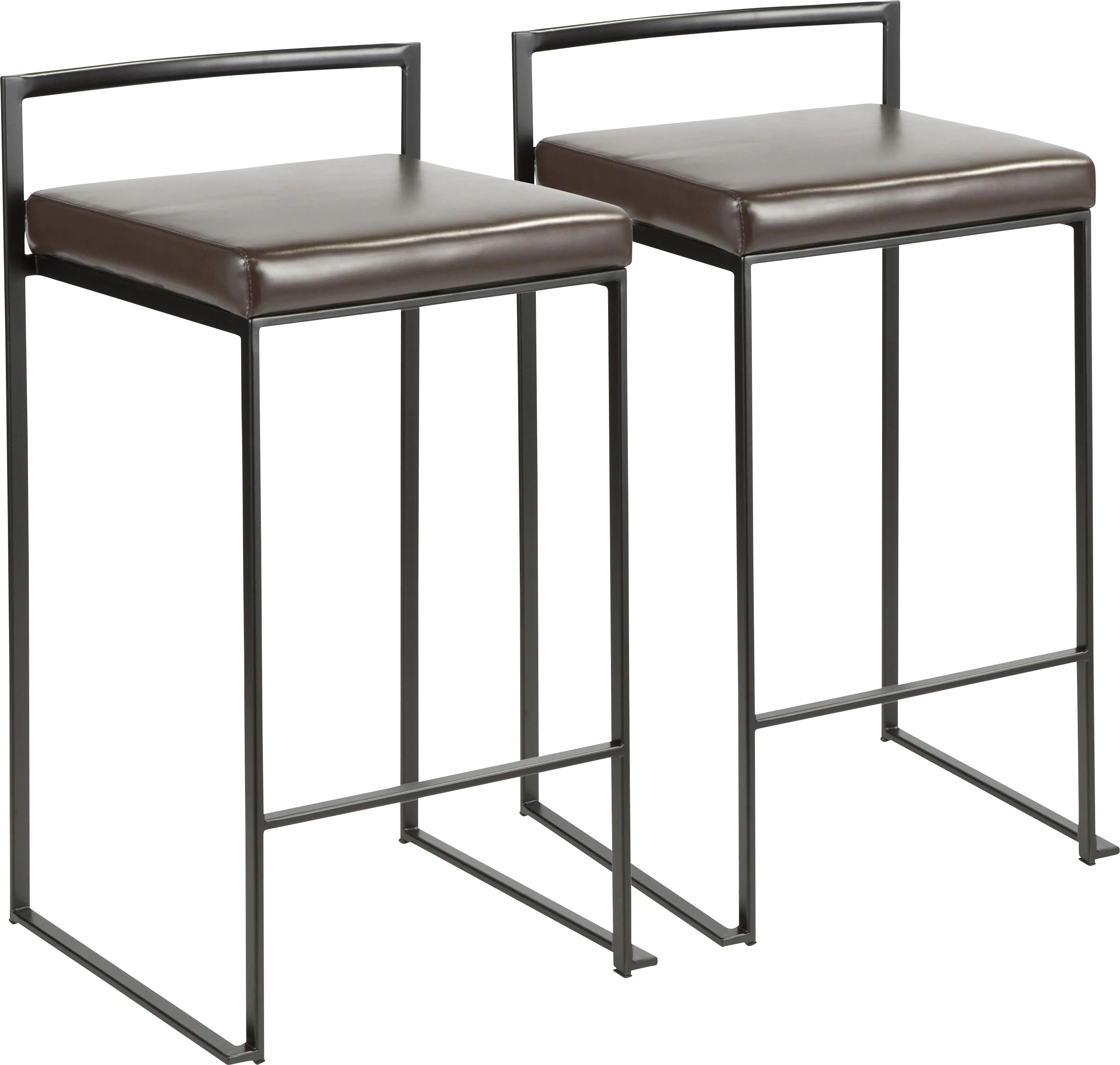 Sora Brown Chrome Counter Height Stool (Set of 2) - Thumbnail - Image 1