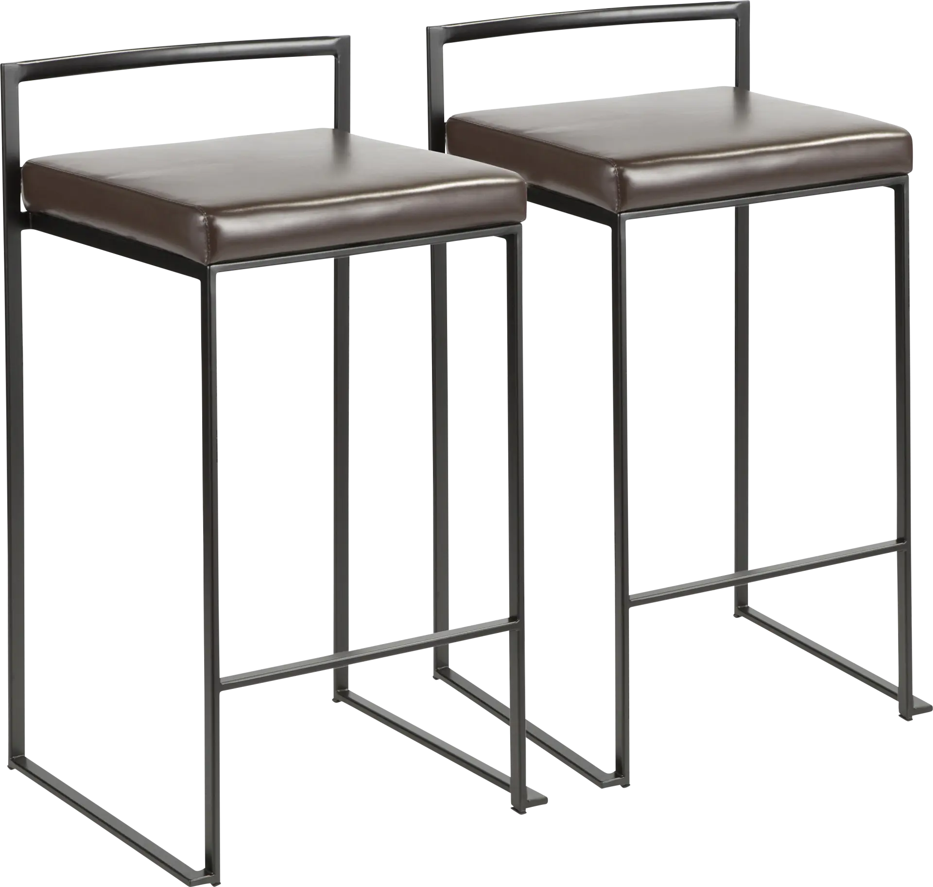Sora Brown Chrome Counter Height Stool (Set of 2)