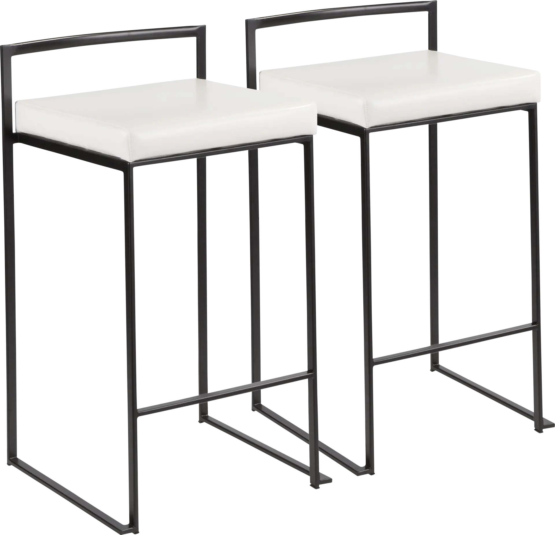 Sora White Ultra Hyde Black Metal Counter Height Stool (Set of 2)