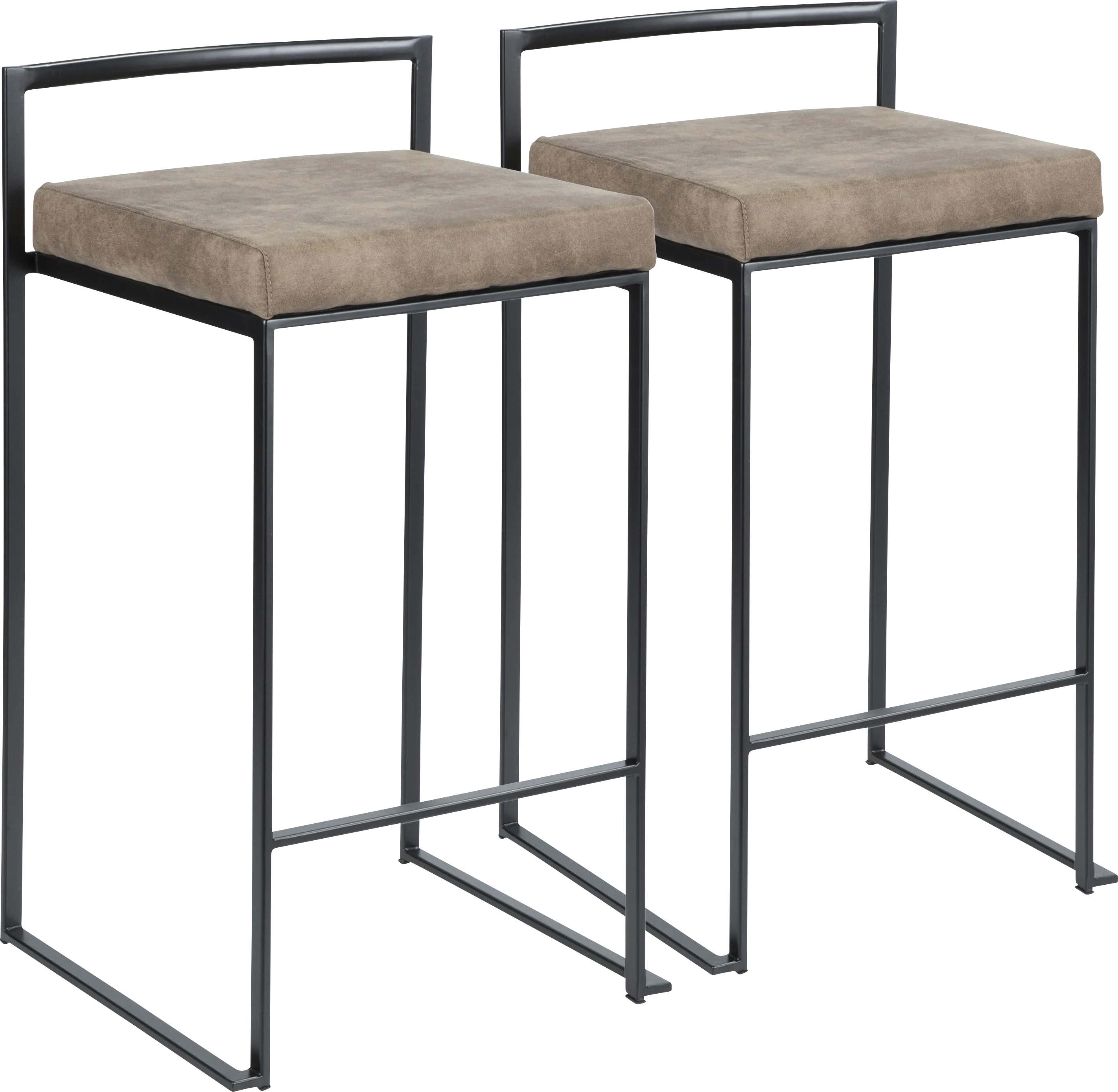 Sora Brown Chrome Counter Height Stool (Set of 2) - Thumbnail - Image 1