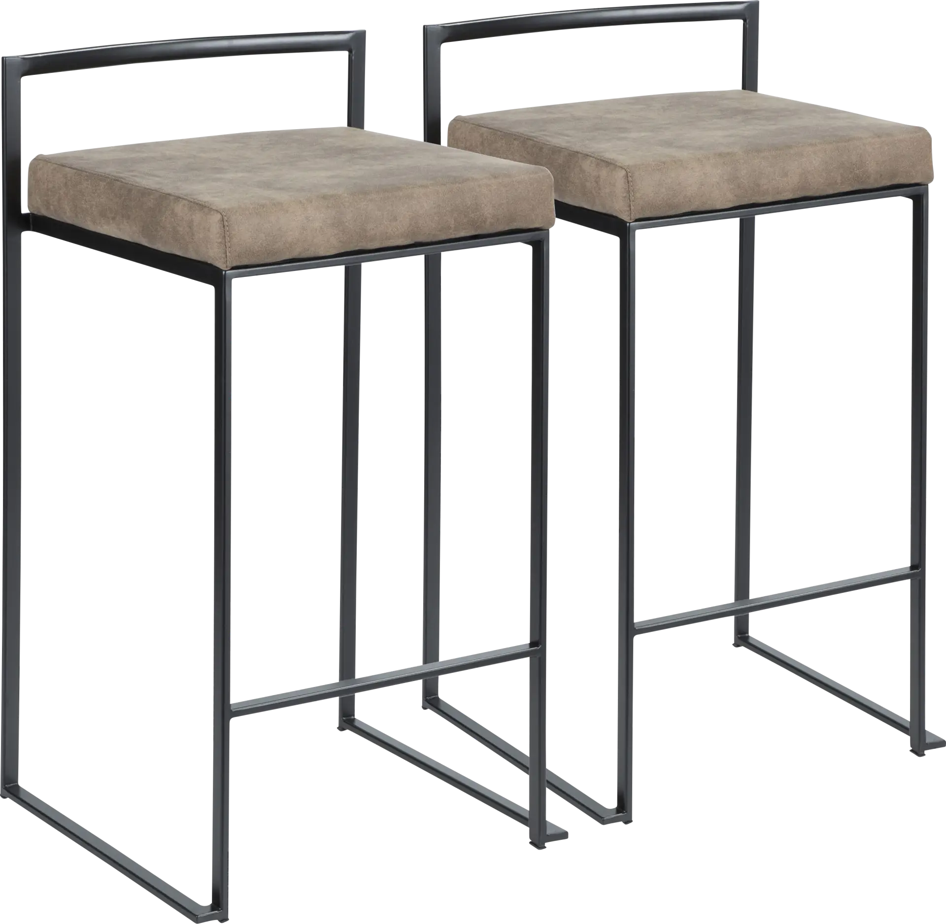 Sora Brown Chrome Counter Height Stool (Set of 2)