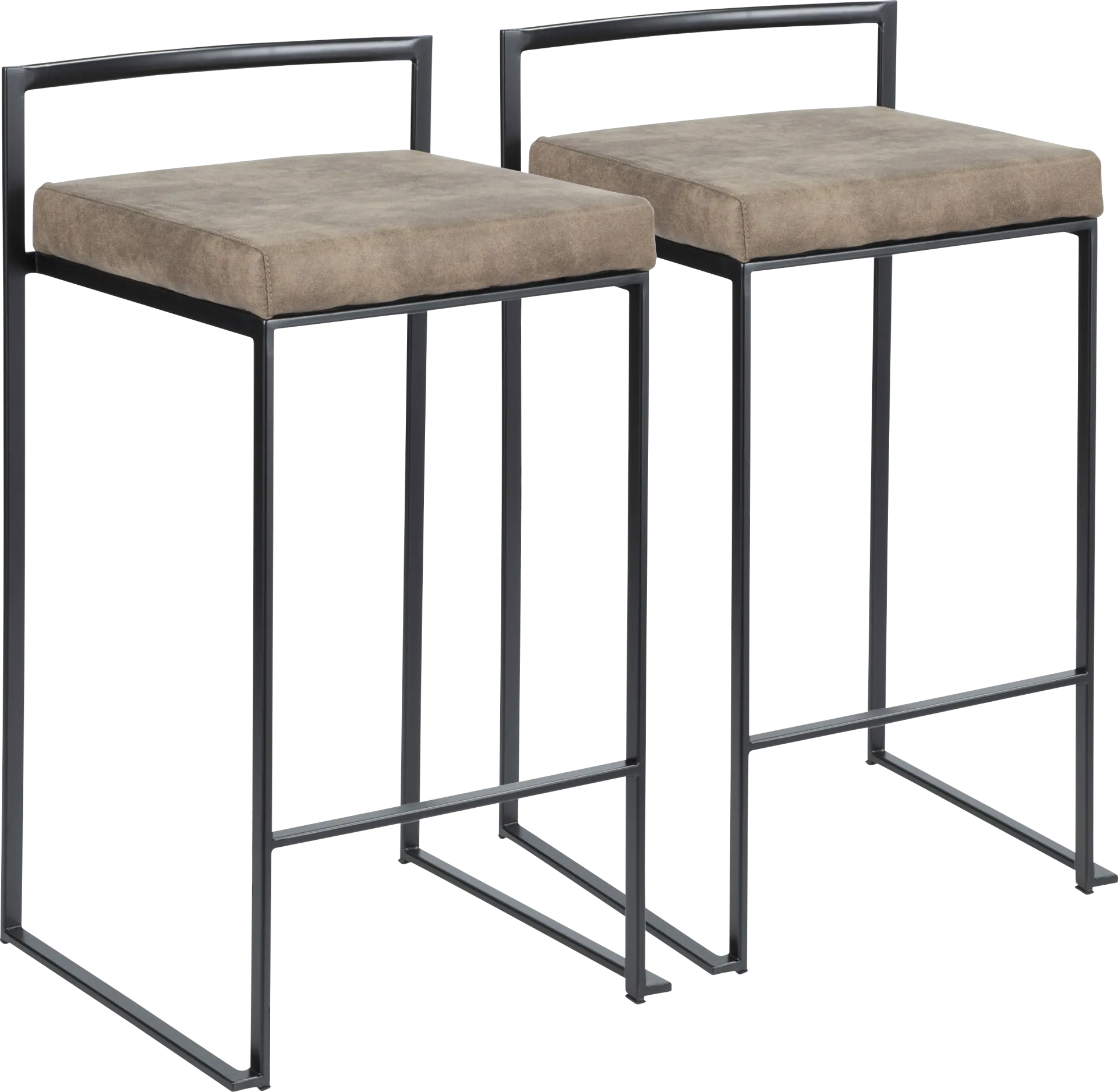 Sora Brown Chrome Counter Height Stool (Set of 2) - Image 1