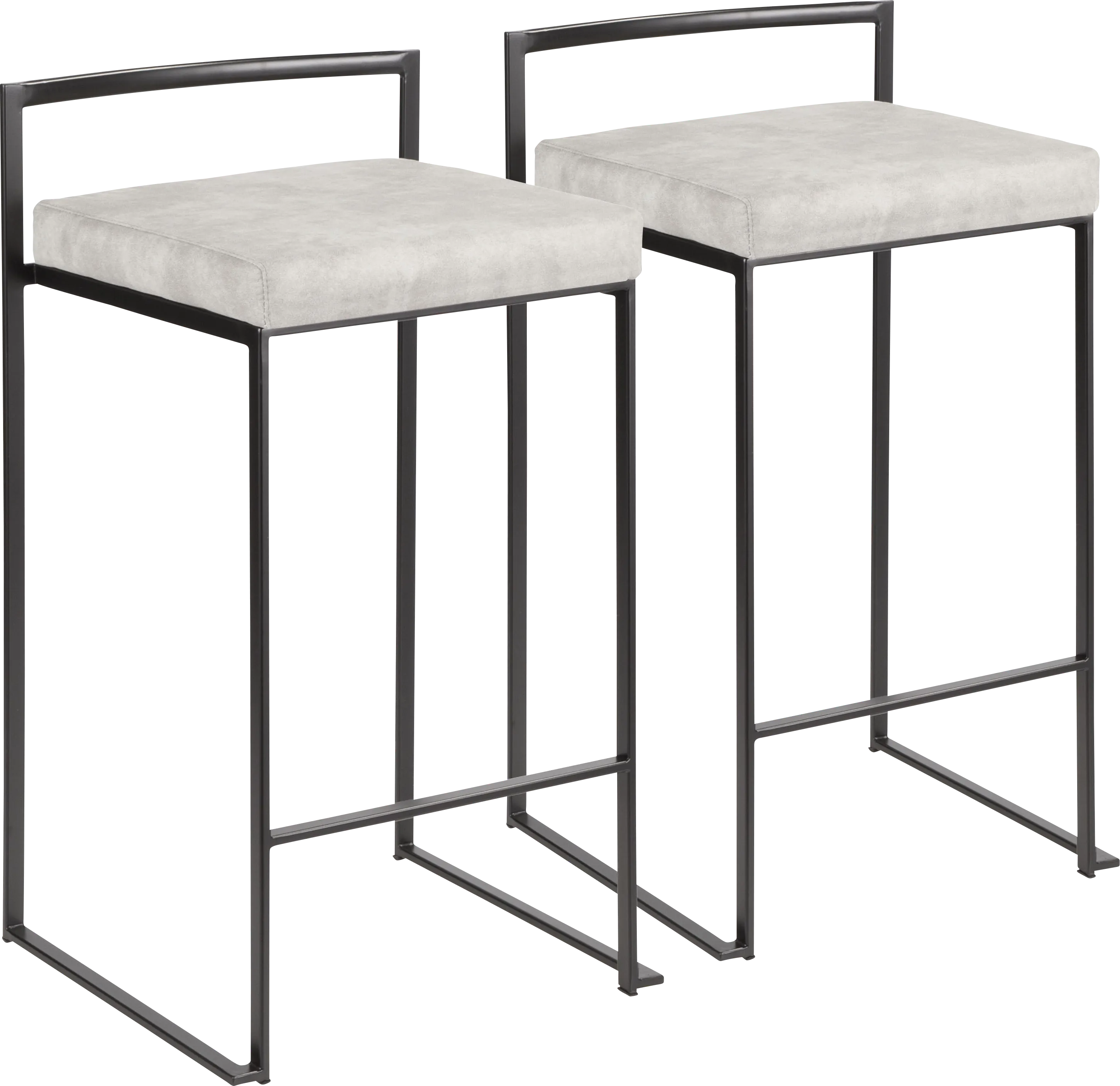 Sora Gray Chrome Counter Height Stool (Set of 2) - Thumbnail - Image 1