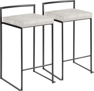 Sora Gray Chrome Counter Height Stool (Set of 2)