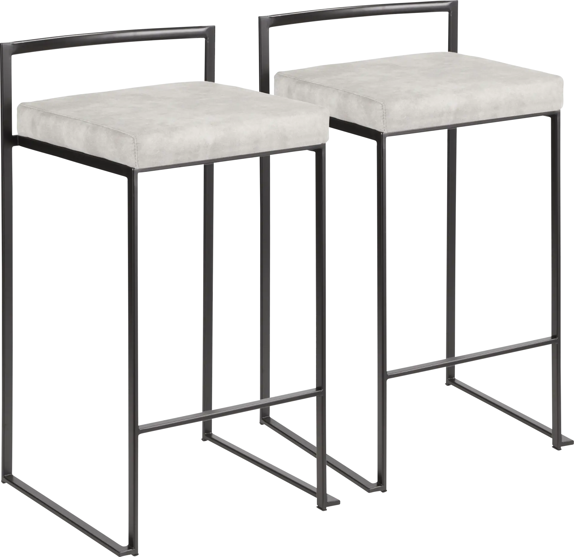 Sora Gray Chrome Counter Height Stool (Set of 2)