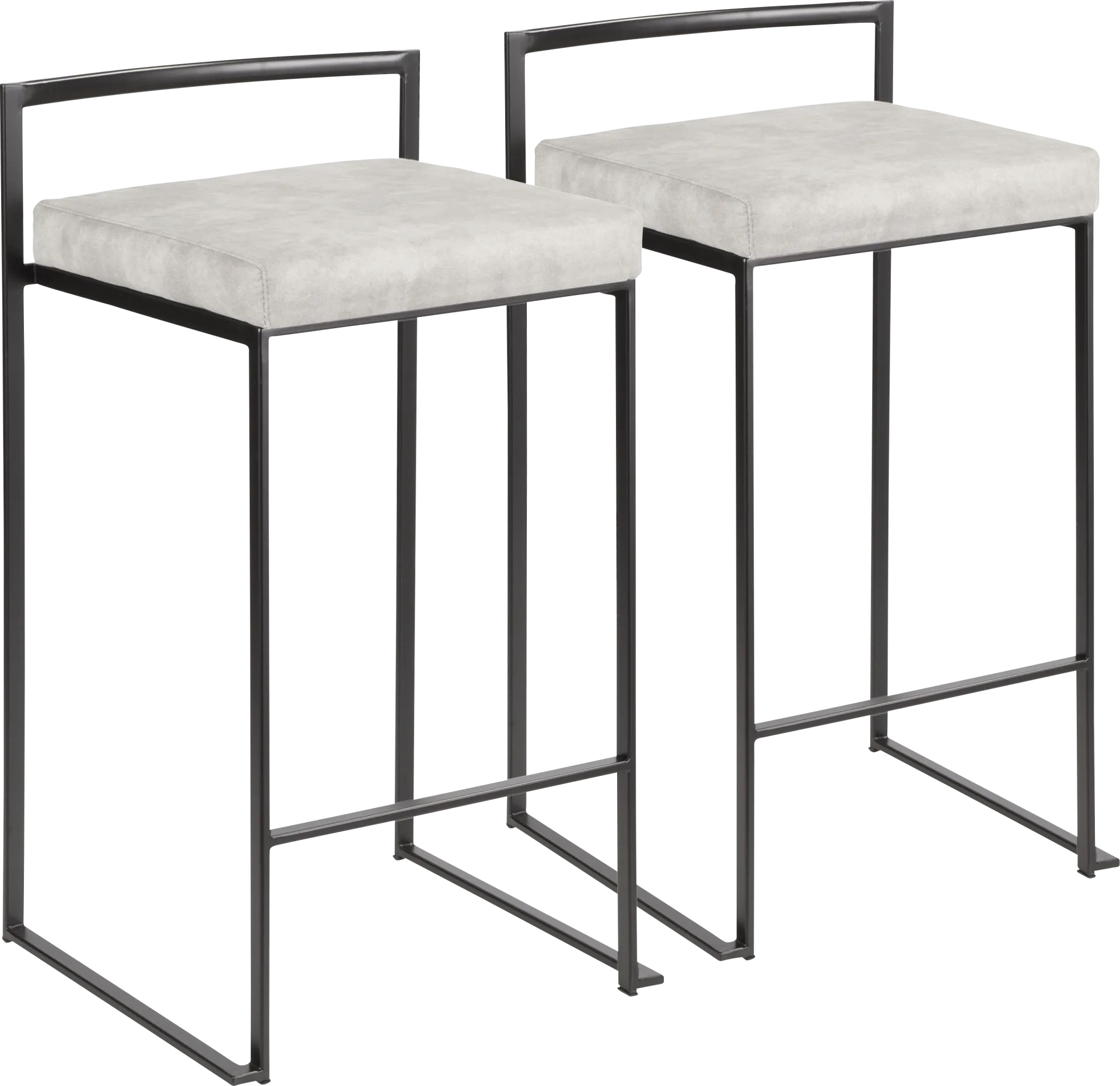 Sora Gray Chrome Counter Height Stool (Set of 2) - Image 1