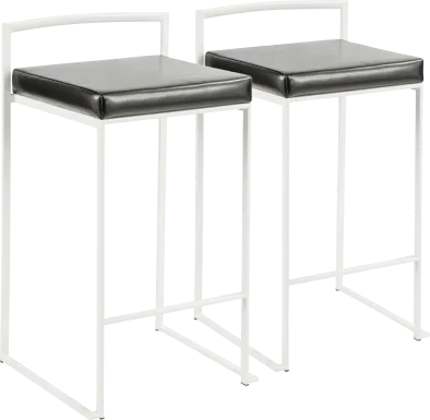 Sora Black Counter Height Stool (Set of 2)