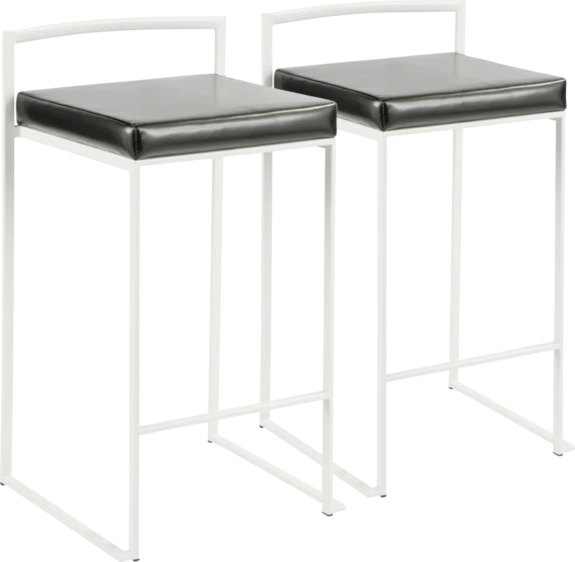 Sora Black Counter Height Stool (Set of 2)