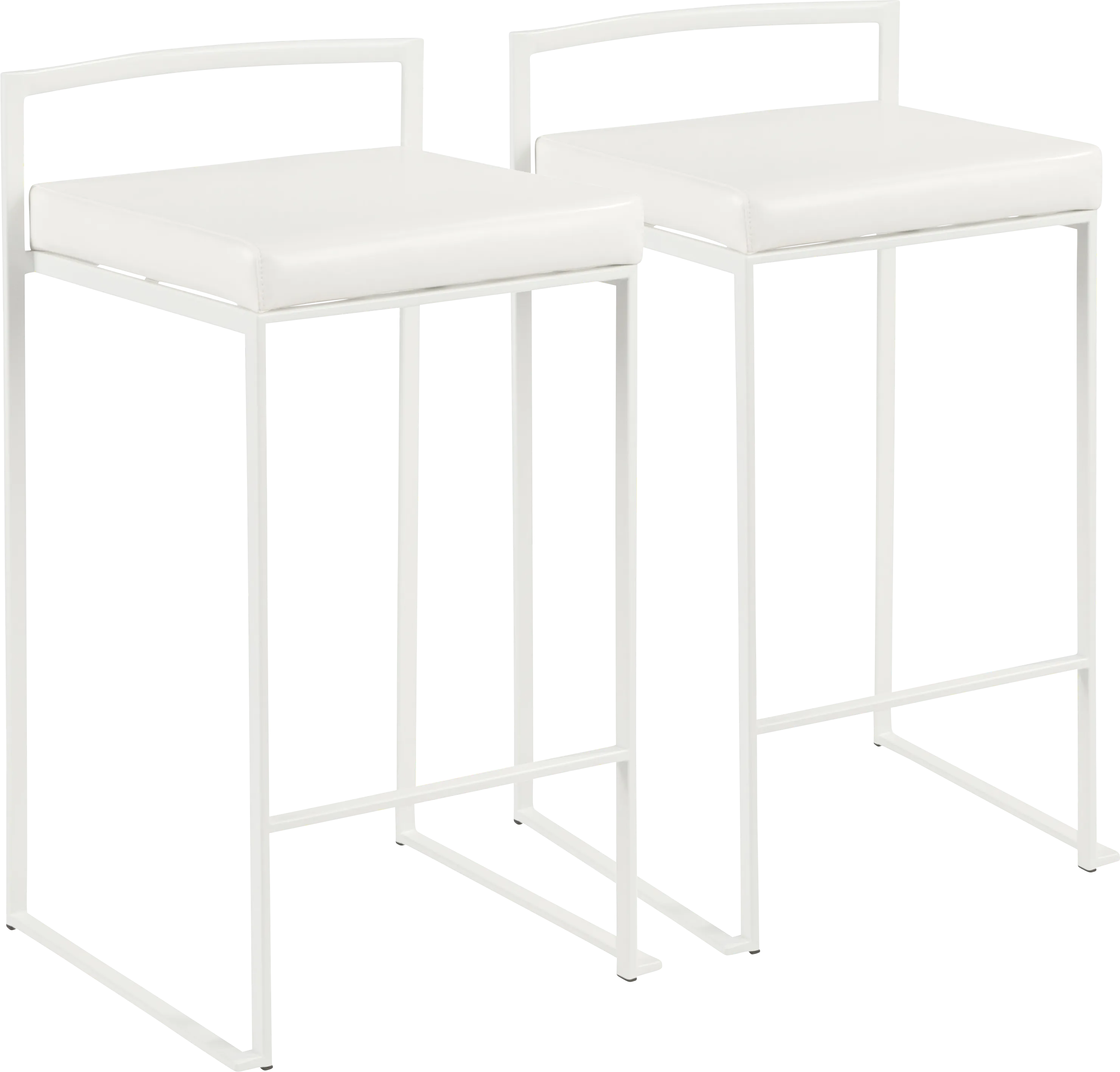 Sora White Ultra Hyde Counter Height Stool (Set of 2) - Thumbnail - Image 1