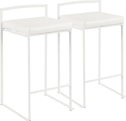 Sora White Ultra Hyde Counter Height Stool (Set of 2)