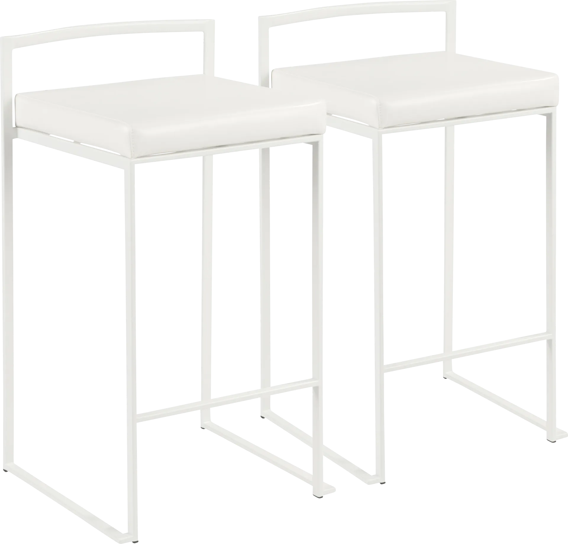 Sora White Ultra Hyde Counter Height Stool (Set of 2) - Image 1