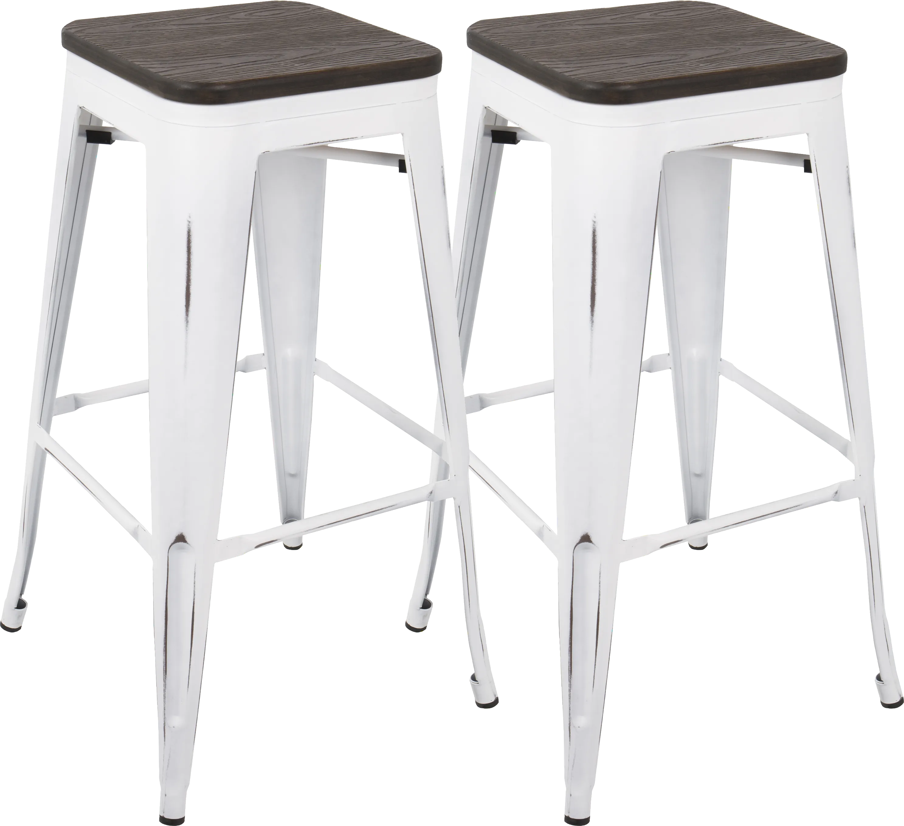 Aldersyde White Barstool (Set of 2) - Thumbnail - Image 1
