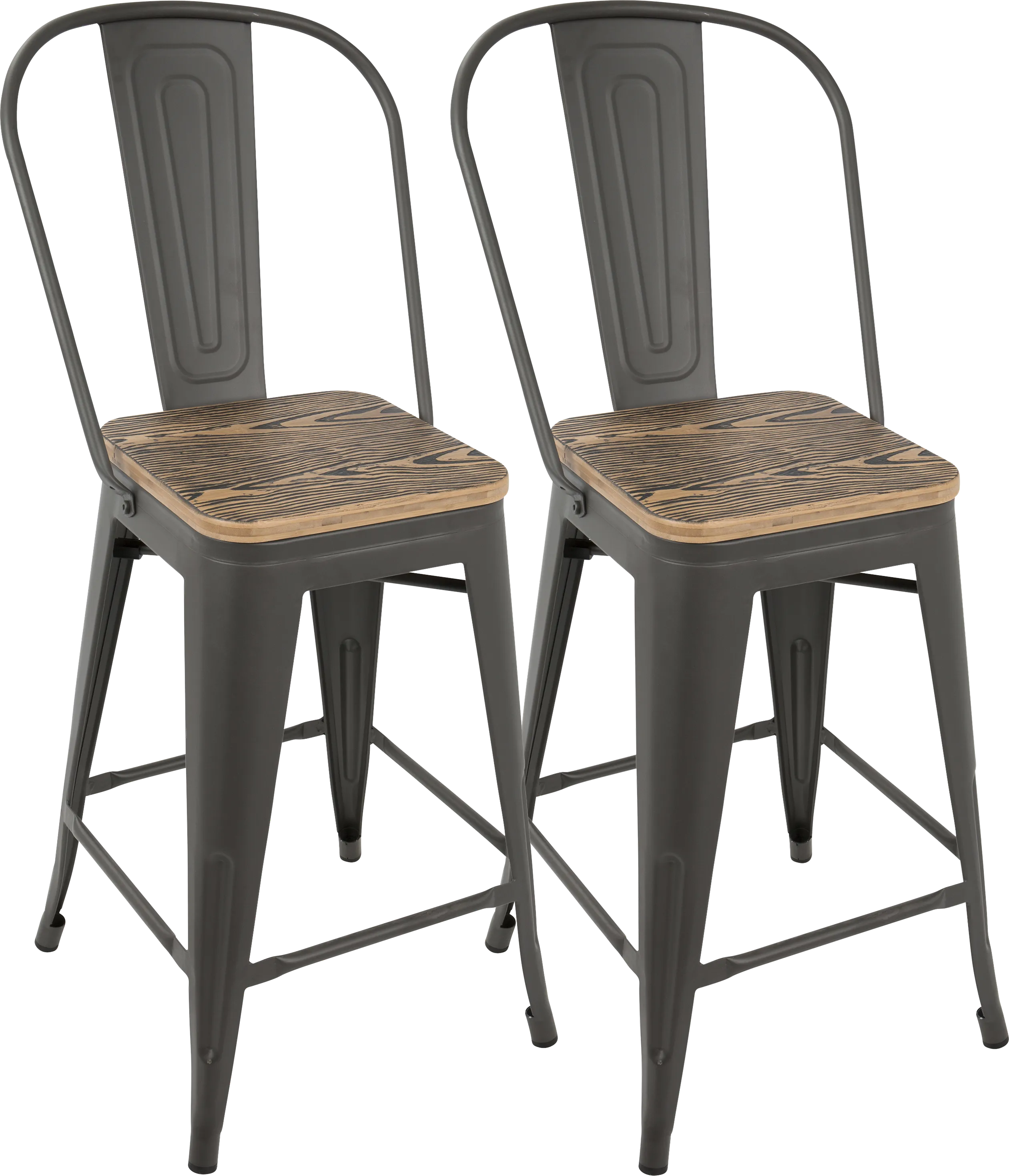 Aldersyde Brown High Back Counter Height Stool (Set of 2) - Thumbnail - Image 1