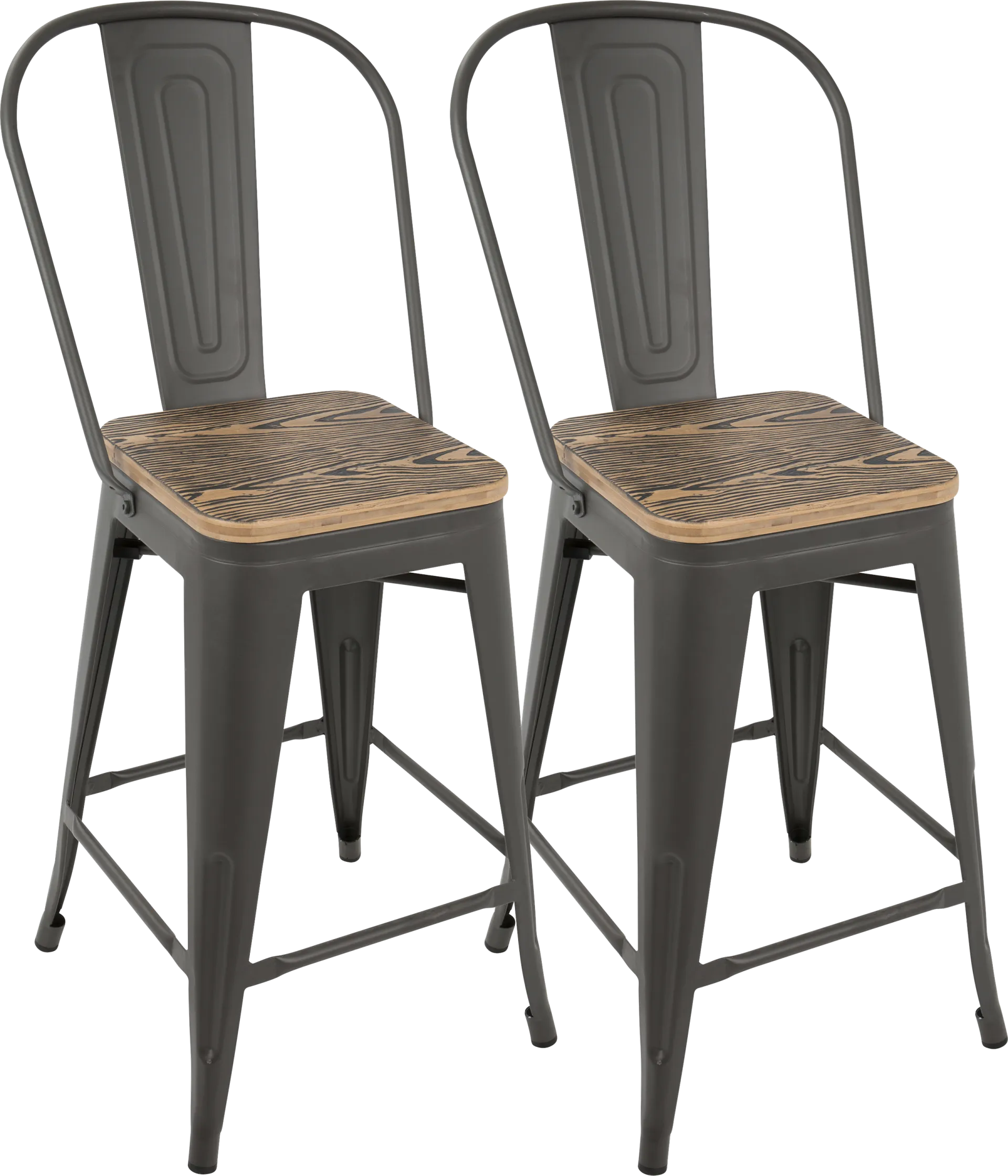 Aldersyde Brown High Back Counter Height Stool (Set of 2) - Image 1