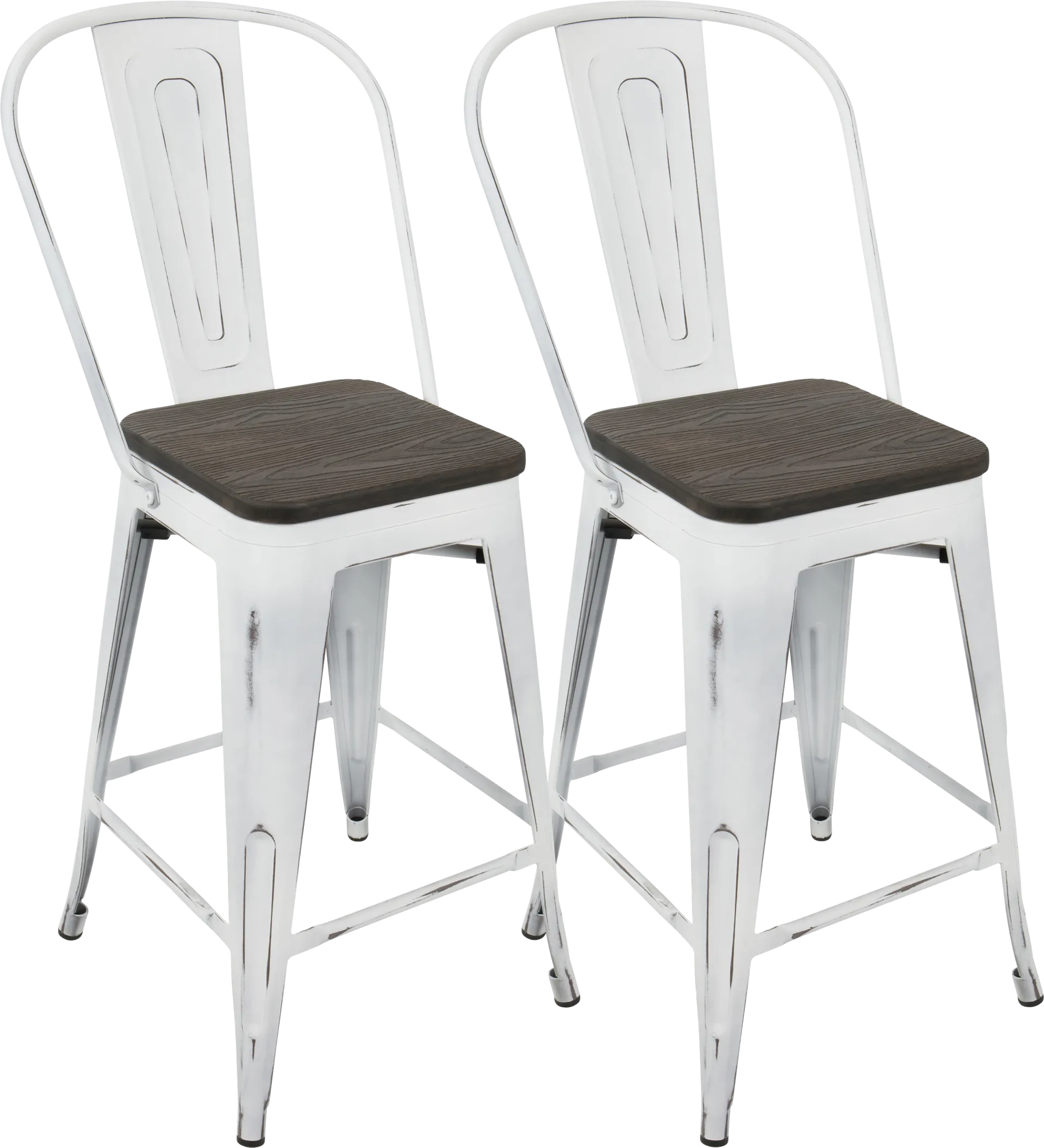 Aldersyde White High Back Counter Height Stool (Set of 2) - Image 1