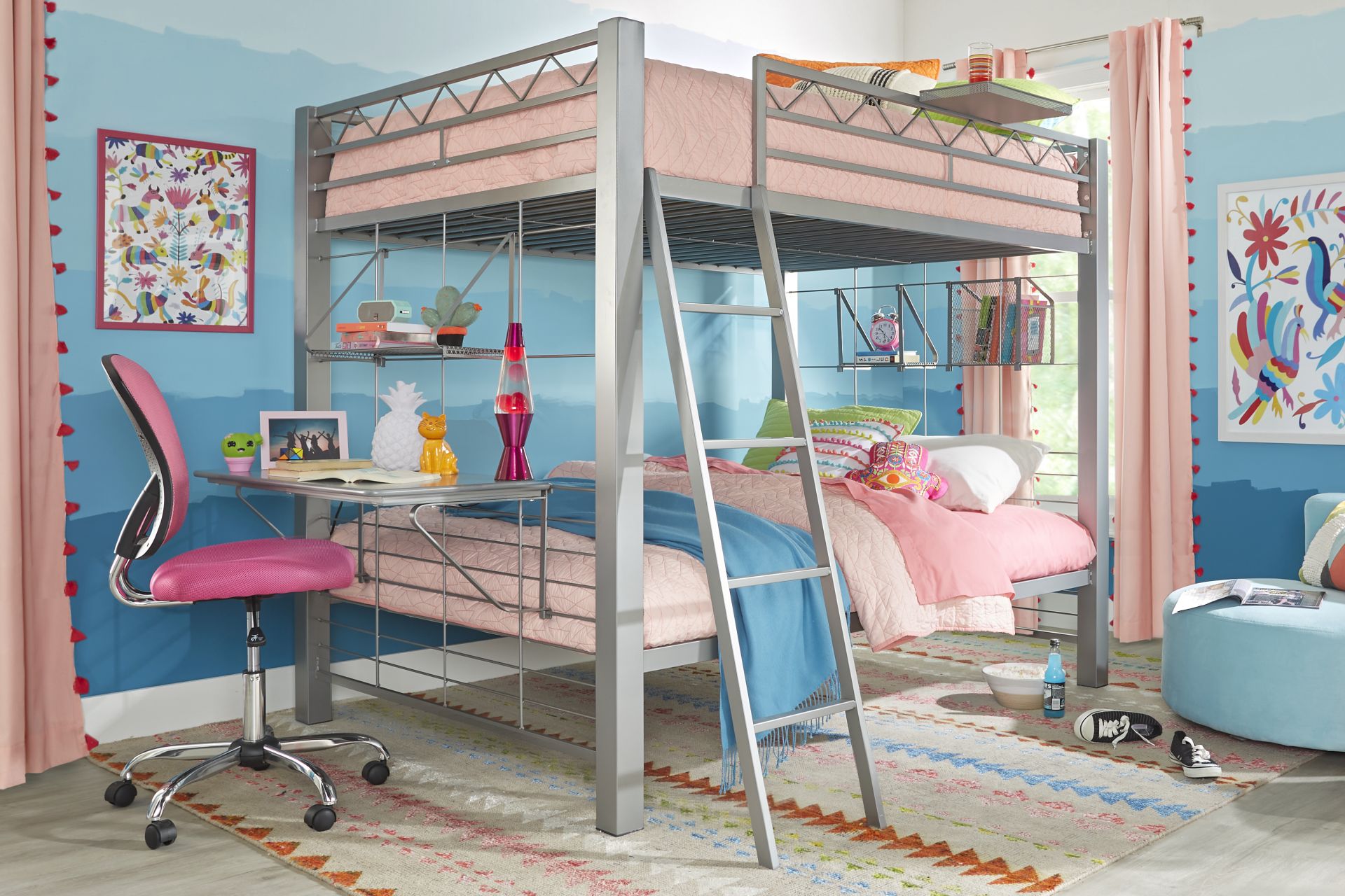 Build-a-Bunk Gray Full/Full Bunk Bed With Gray Accessories - Image 2