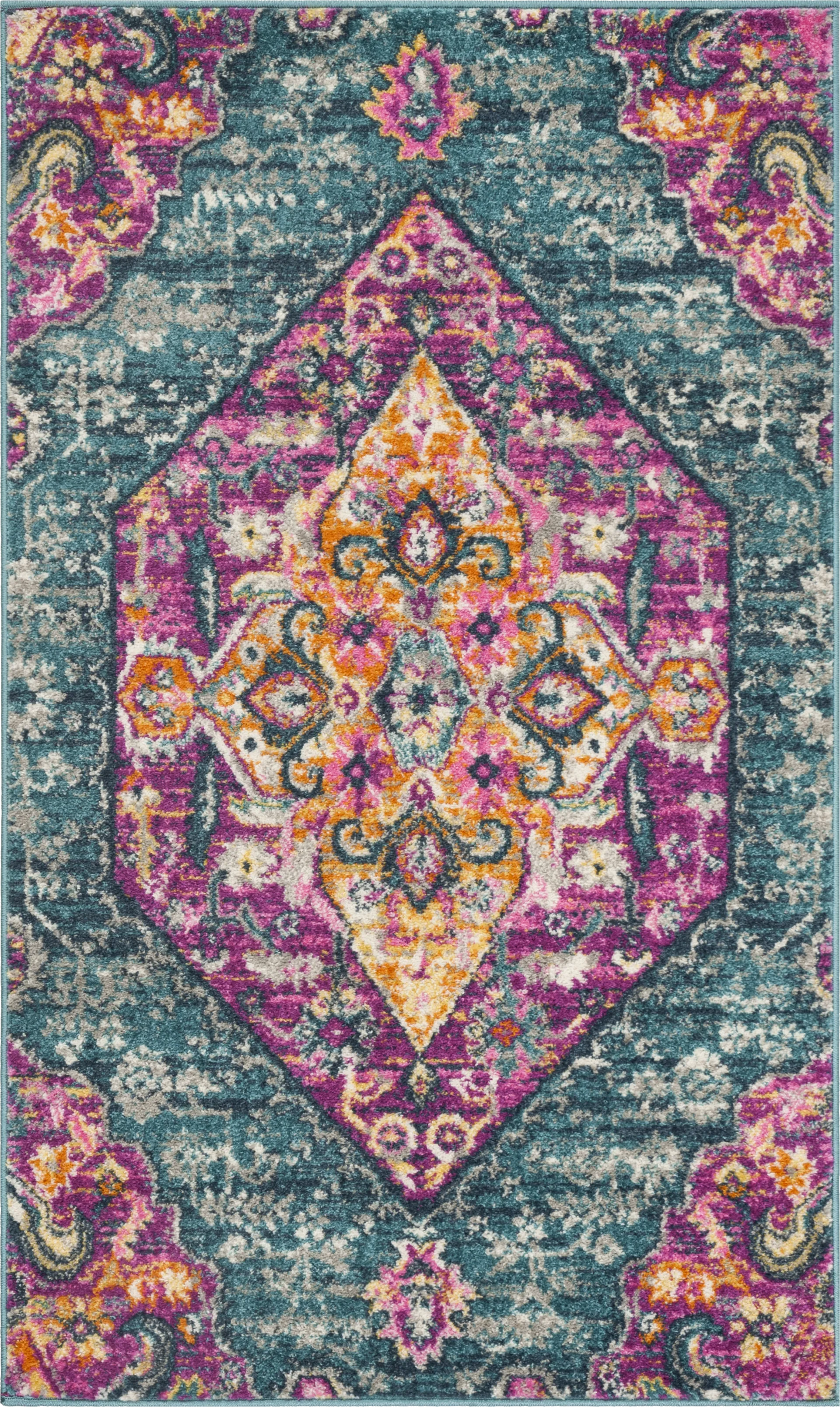 Leya Nights Blue 4' x 6' Rug - Image 1