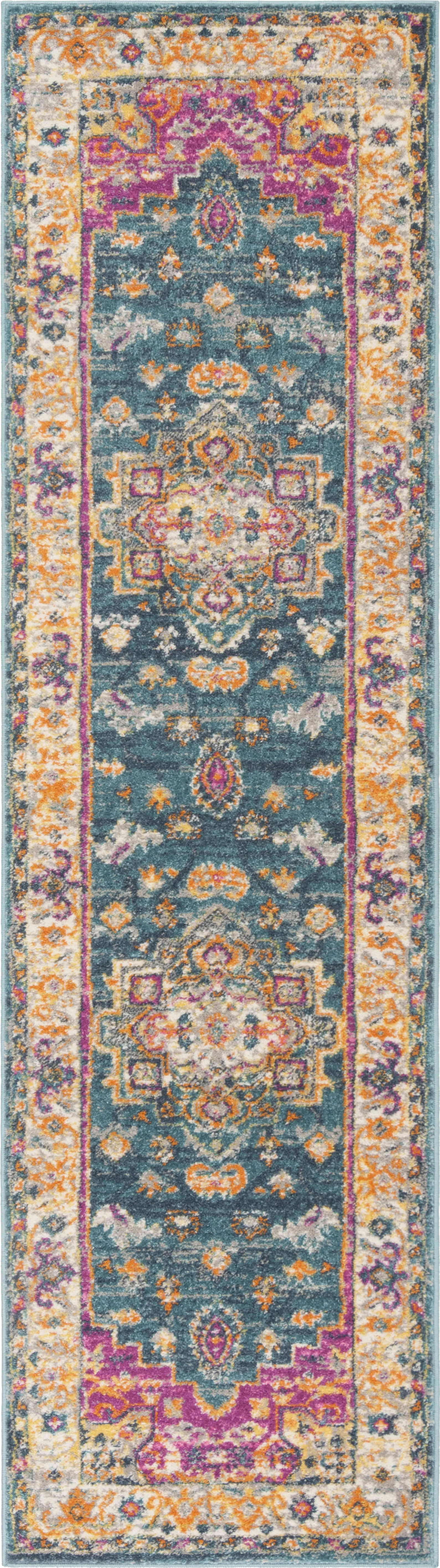 Fairview Spring Blue 2'3 x 8' Runner Rug
