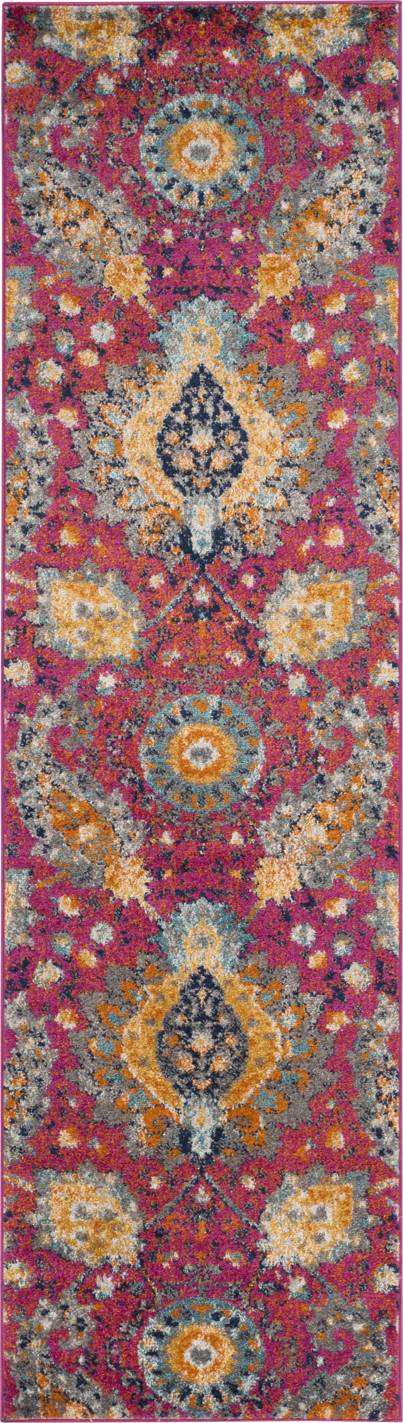 Chancey Park Fuchsia 2'3 x 8' Runner Rug - Image 1