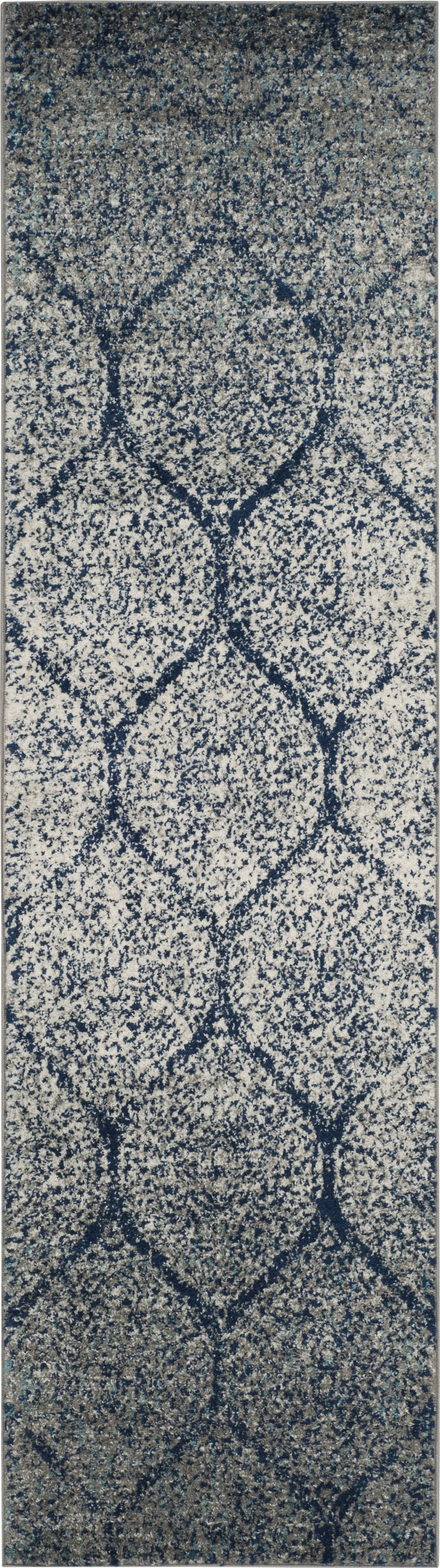 Hanley Court Navy 2'3 x 8' Runner Rug - Image 1