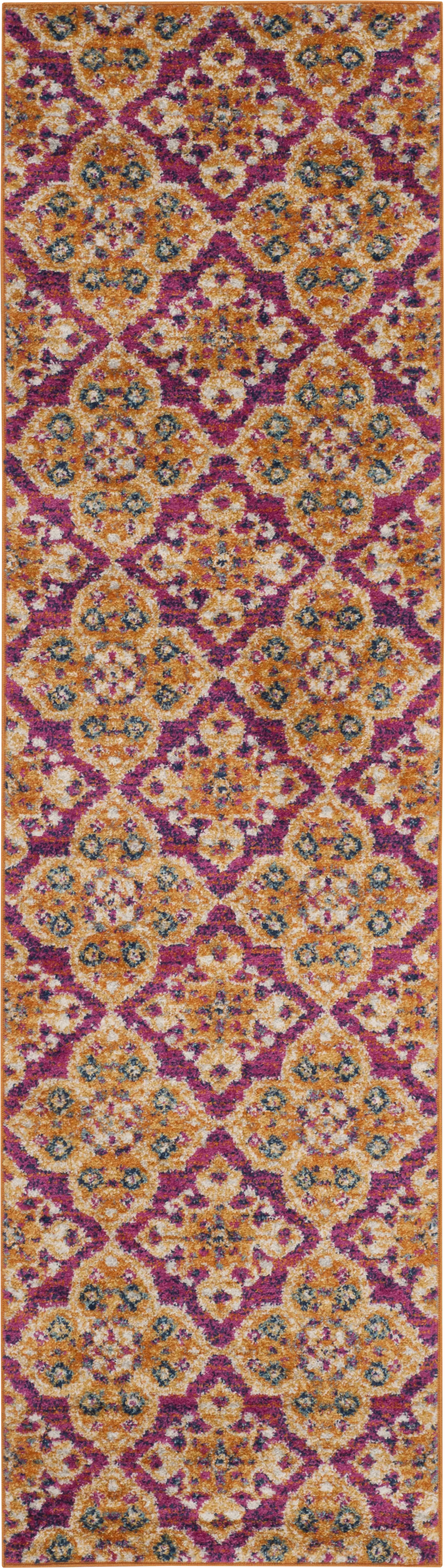Harbor Terrace Fuchsia 2'3 x 8' Runner Rug - Image 1