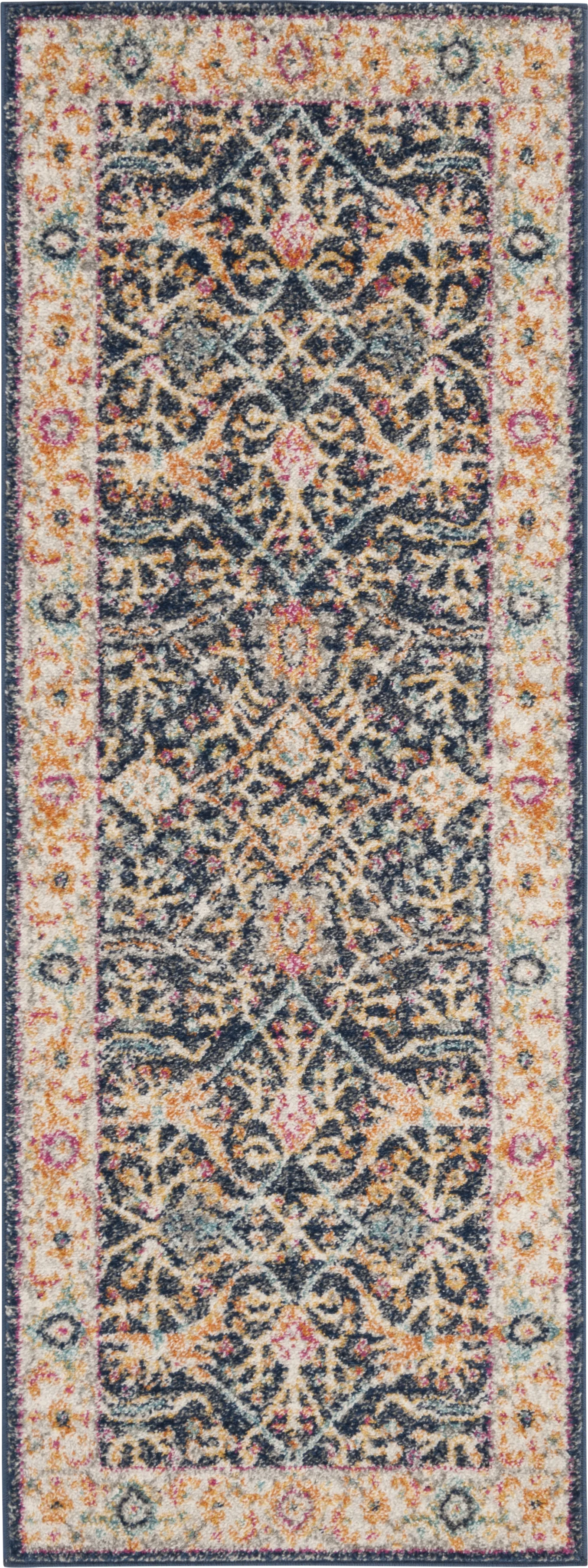 Dasher Lane Navy 2'3 x 8' Runner Rug - Thumbnail - Image 1