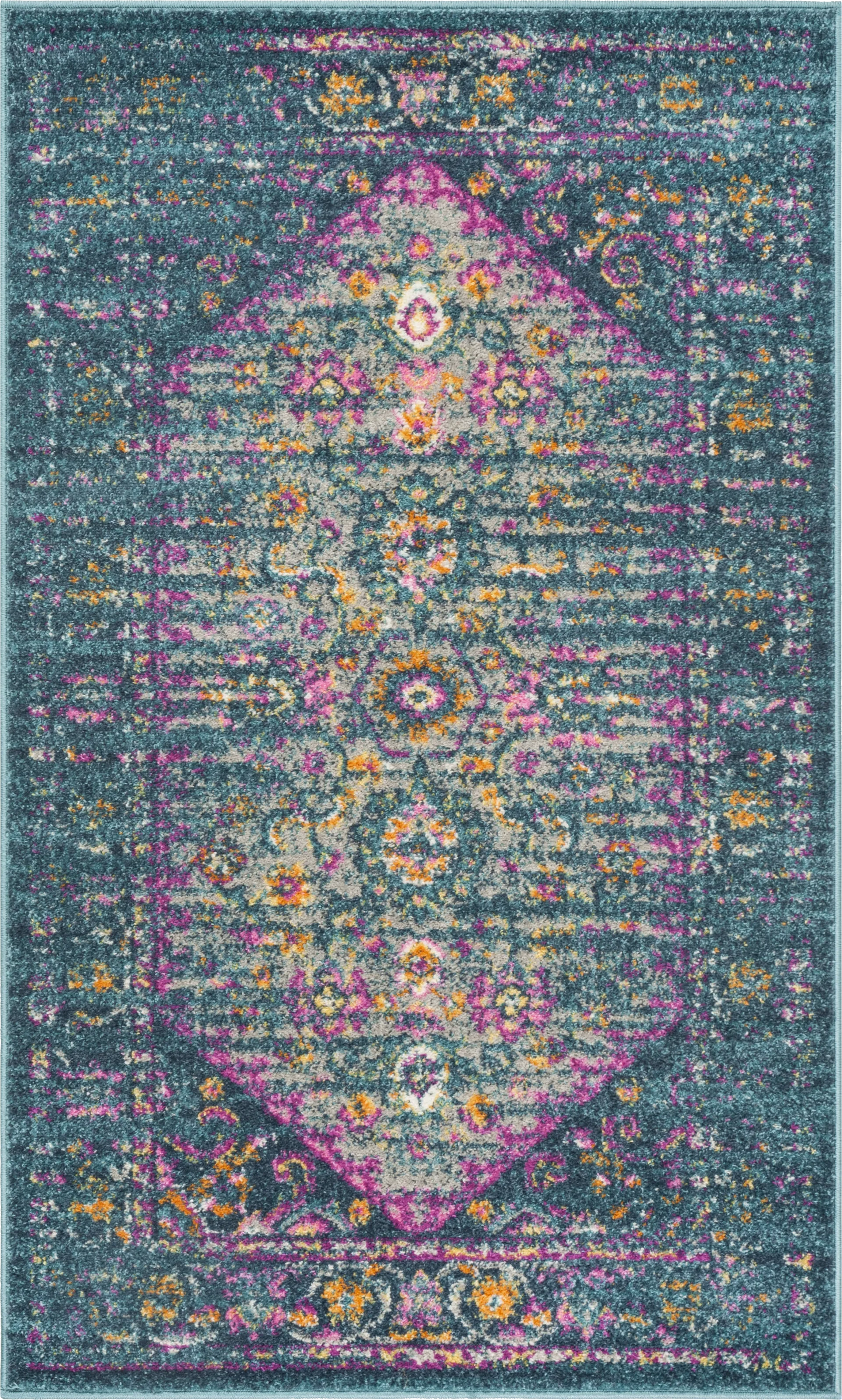 Beltrees Blooms Blue 4' x 6' Rug - Image 1