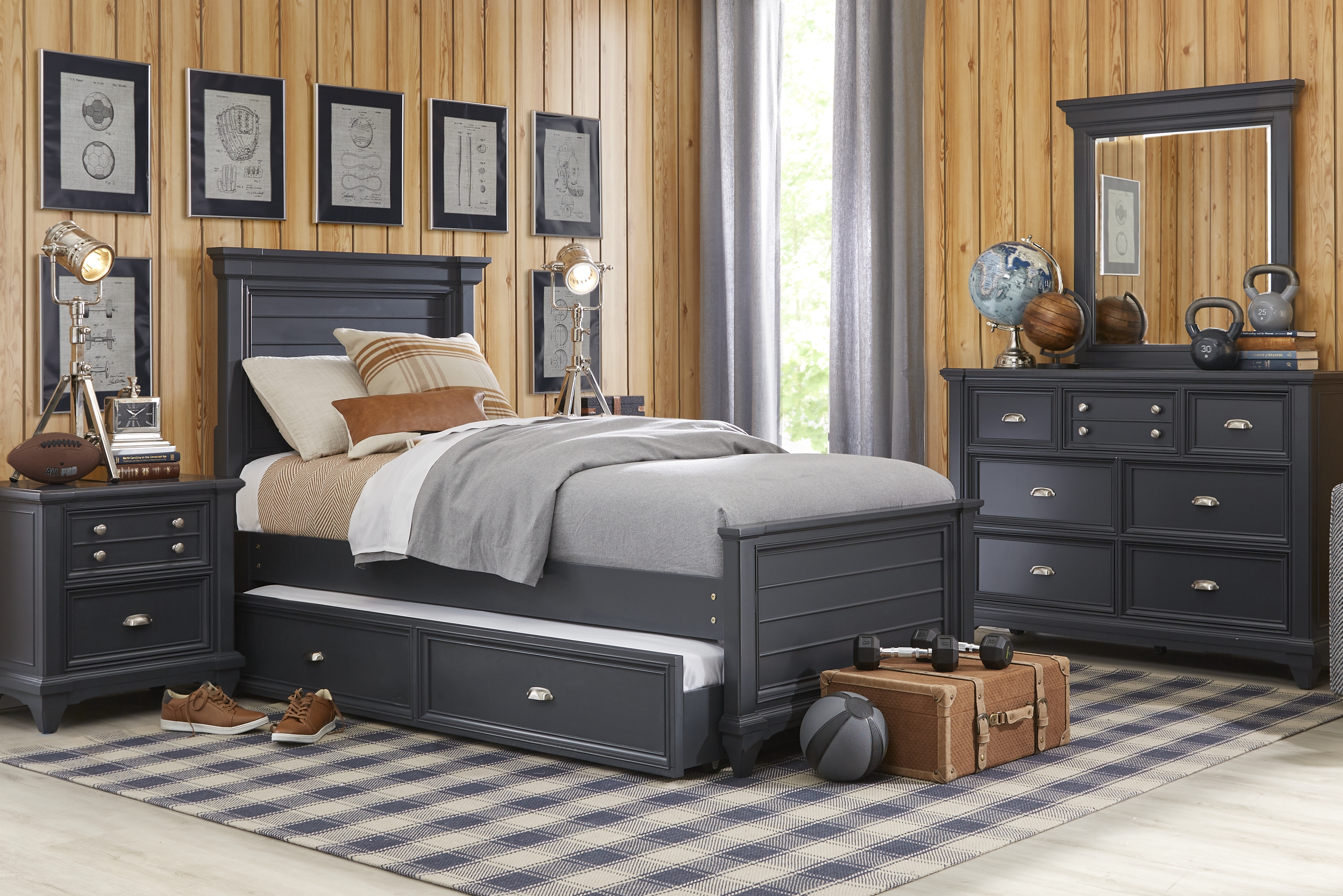 Kids Hilton Head Graphite Twin Panel Bed - Thumbnail - Image 2