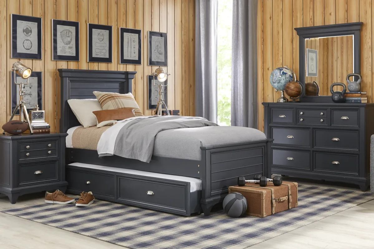 Kids Hilton Head Graphite Twin Panel Bed