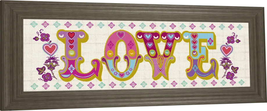 Kids Colorful Love Pink Artwork