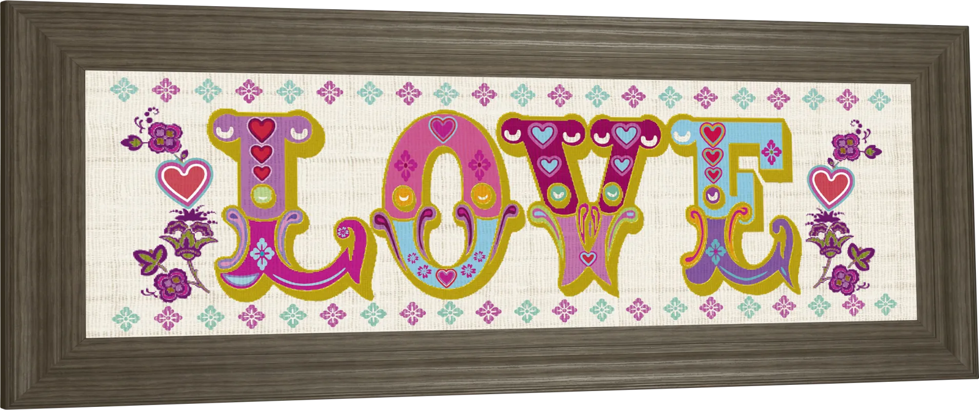 Kids Colorful Love Pink Artwork