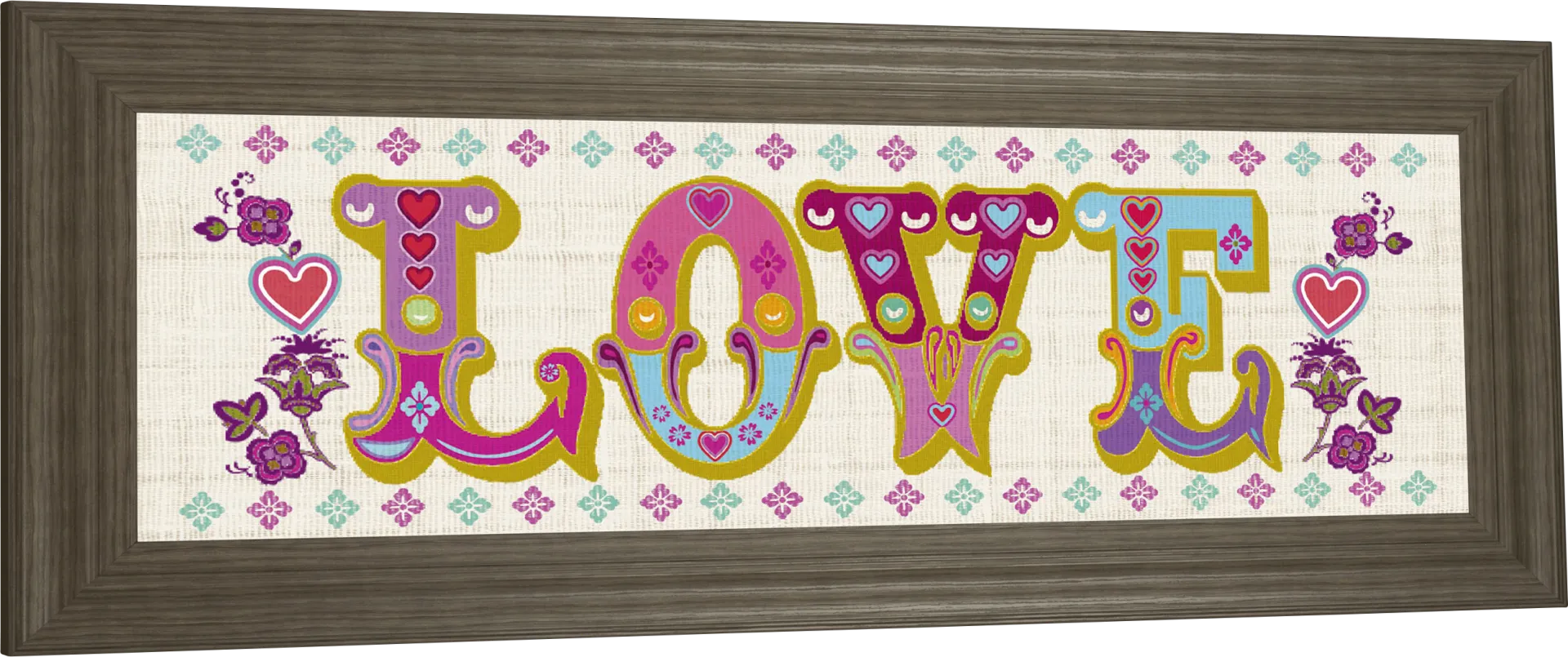 Kids Colorful Love Pink Artwork - Image 1