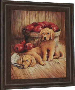Kids Goldens and Apples Beige Artwork