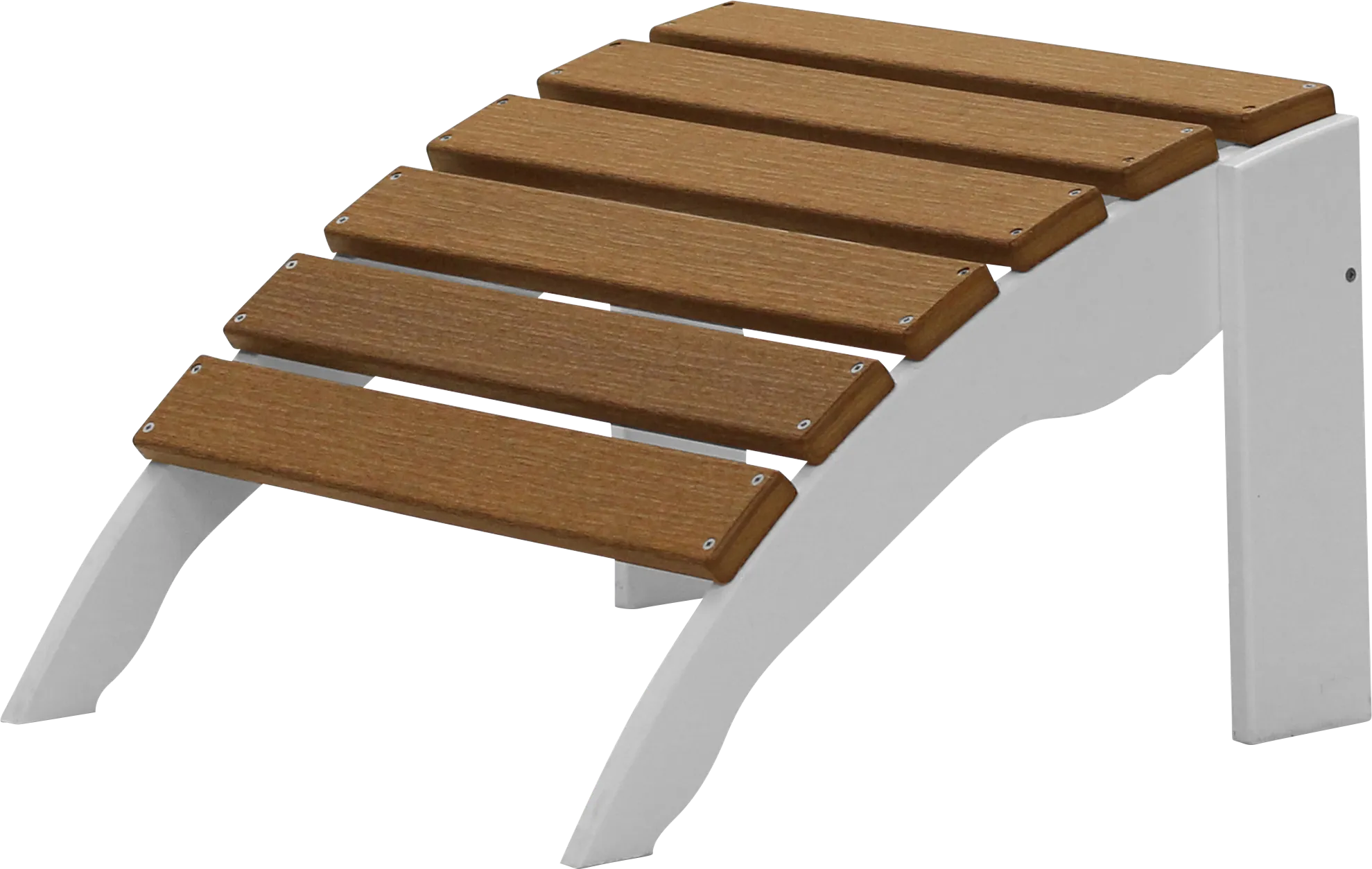 Harpwell Natural White and Mocha Outdoor Ottoman - Thumbnail - Image 1