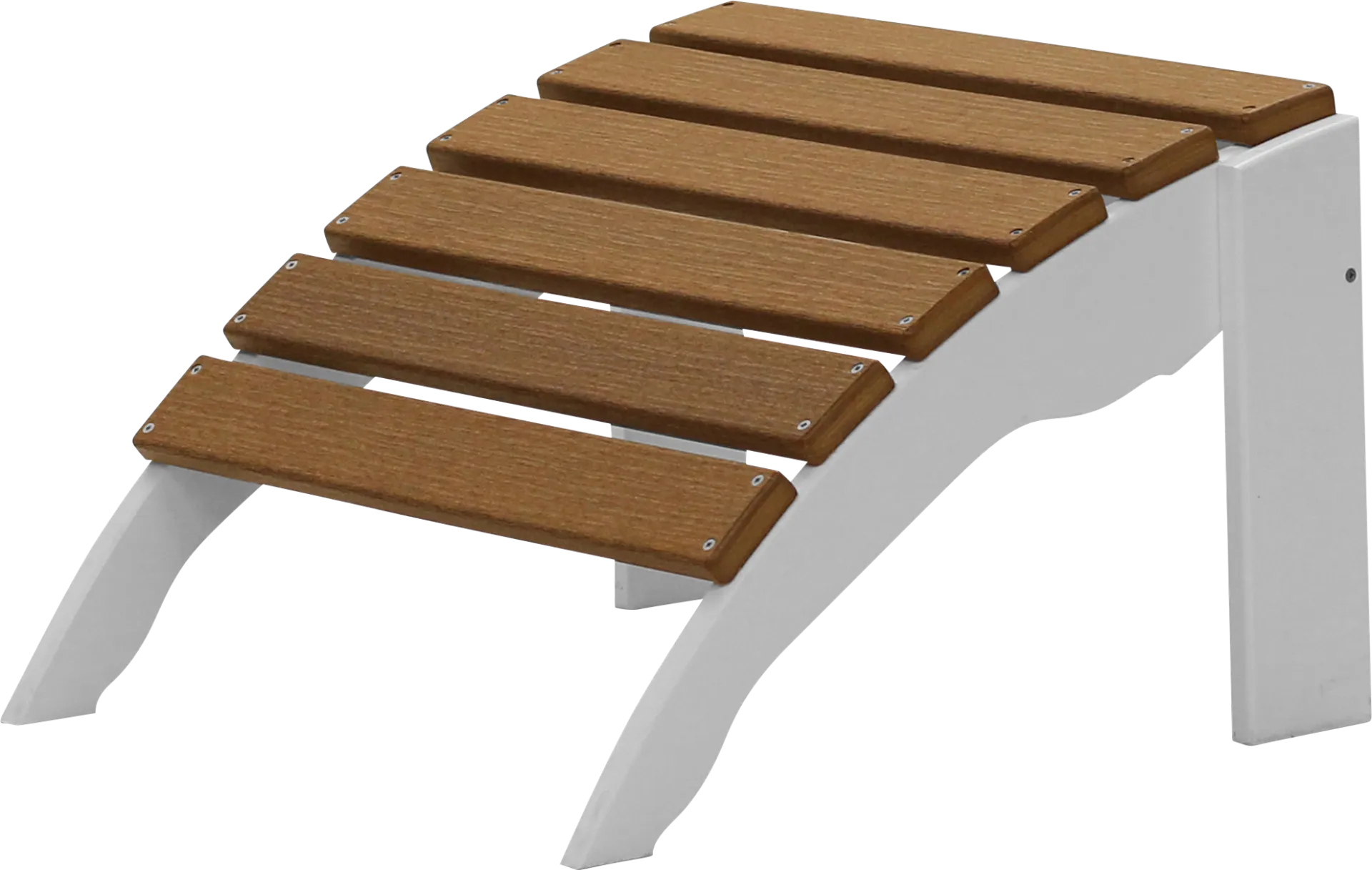 Harpwell Natural White and Mocha Outdoor Ottoman - Image 1